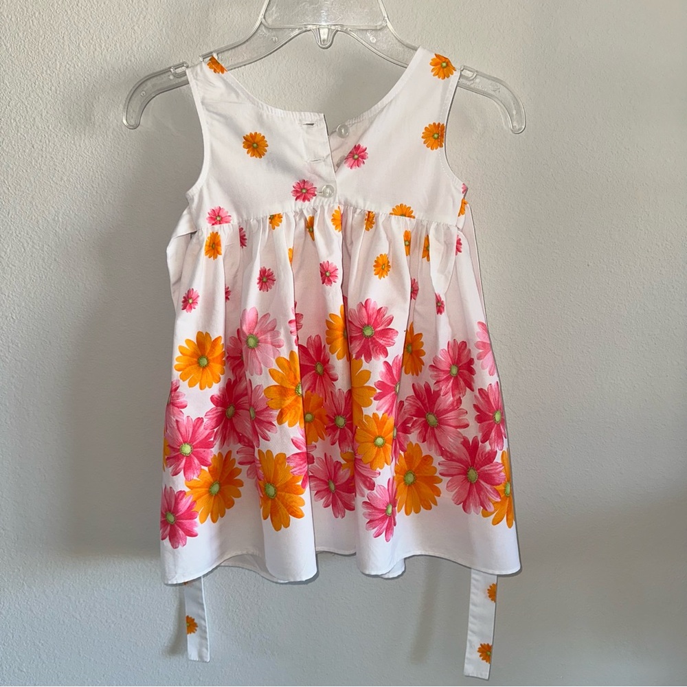 Jona Michelle Floral Dress with Pink and Orange Accents 2T 100% cotton - Picture 3 of 4